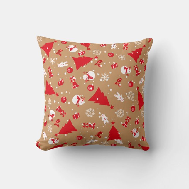Christmas decoration and ornaments pattern cushion (Front)