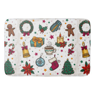 Christmas decoration bath mat