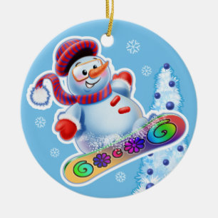 Christmas decoration double Snowmen Snow sports