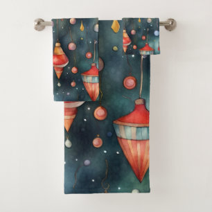 Christmas Decoration Holiday Decor Bath Towel Set