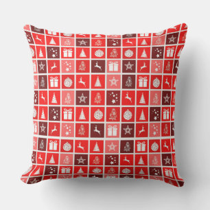Christmas Decoration Holiday Red Pattern Cushion
