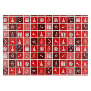 Christmas Decoration Holiday Red Pattern Cutting Board