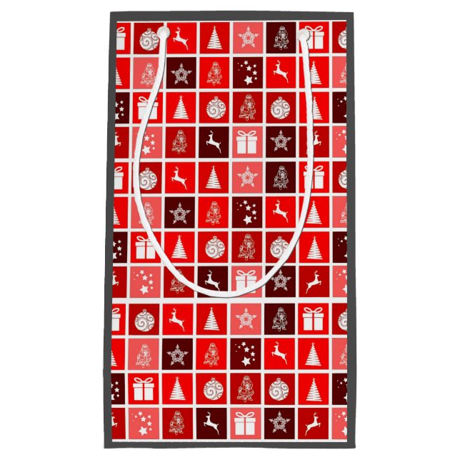 Christmas Decoration Holiday Red Pattern Small Gift Bag (Front)