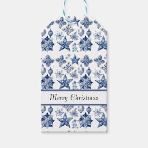 Christmas decoration in Delft Blue customisable Gift Tags