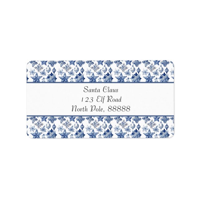 Christmas decoration in Delft Blue customisable  Label (Front)