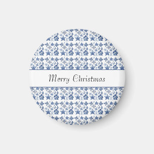 Christmas decoration in Delft Blue customisable Magnet