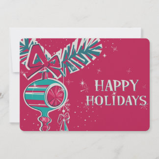 Christmas  Decoration in Mid Century Modern Holiday Card