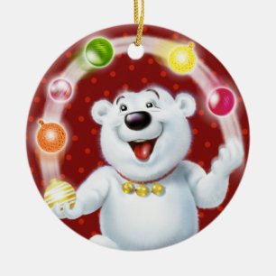Christmas decoration juggling Polar Bear.