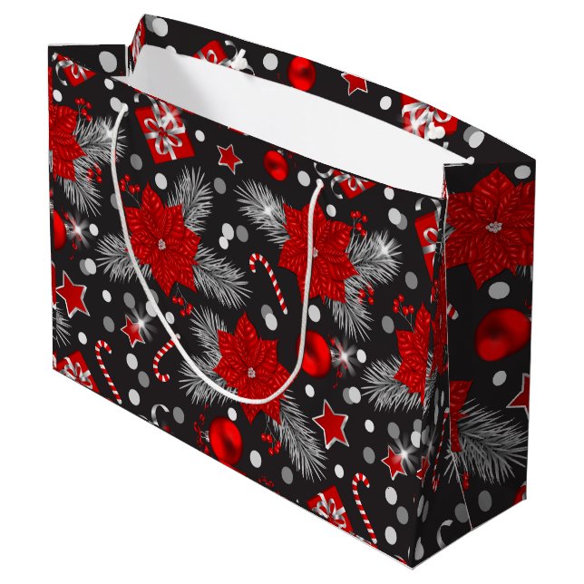 Christmas decoration pattern design large gift bag (Back Angled)