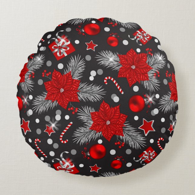 Christmas decoration pattern design round cushion (Front)