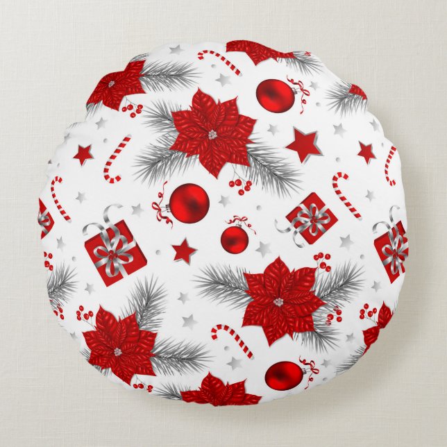 Christmas decoration pattern round cushion (Front)