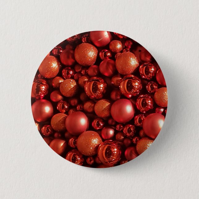 Christmas Decoration Red Baubles 6 Cm Round Badge (Front)