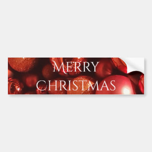 Christmas Decoration Red Baubles Bumper Sticker