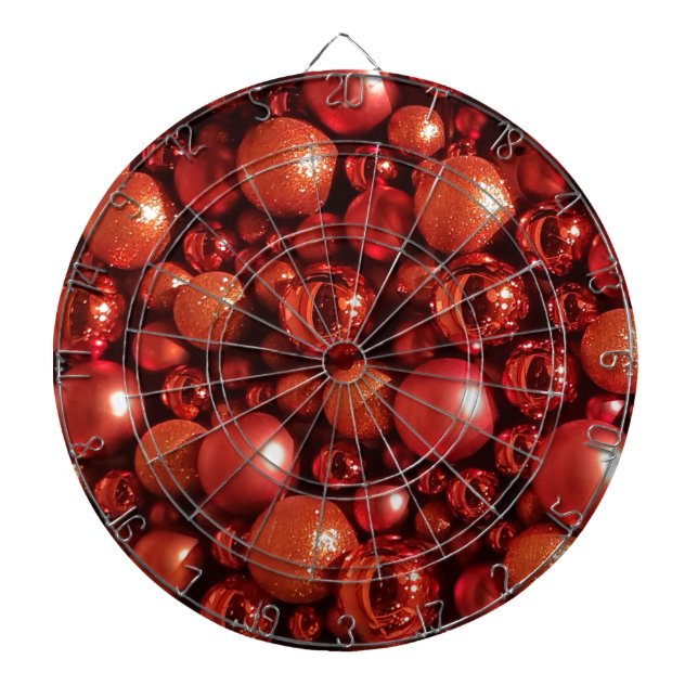 Christmas Decoration Red Baubles Dartboard (Front)