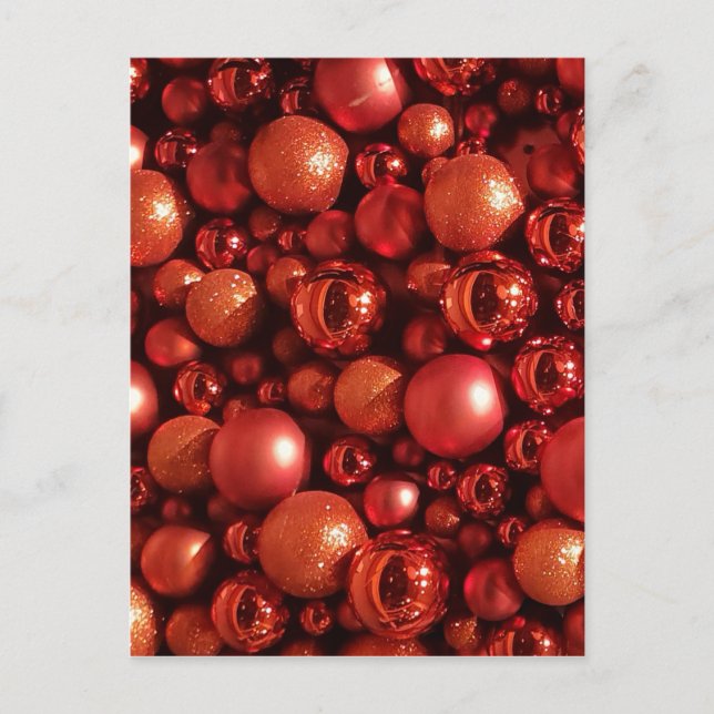 Christmas Decoration Red Baubles Postcard (Front)