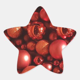 Christmas Decoration Red Baubles Star Sticker