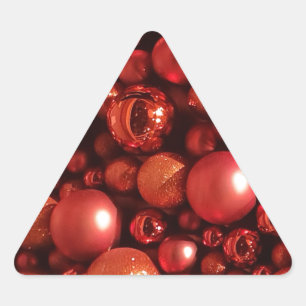 Christmas Decoration Red Baubles Triangle Sticker