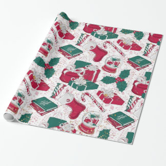 Christmas decoration red white  wrapping paper