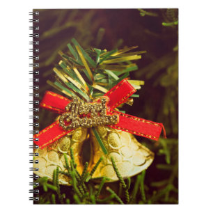 Christmas decoration with Christmas Tree backgroun Notebook