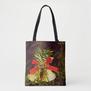 Christmas decoration with Christmas Tree backgroun Tote Bag