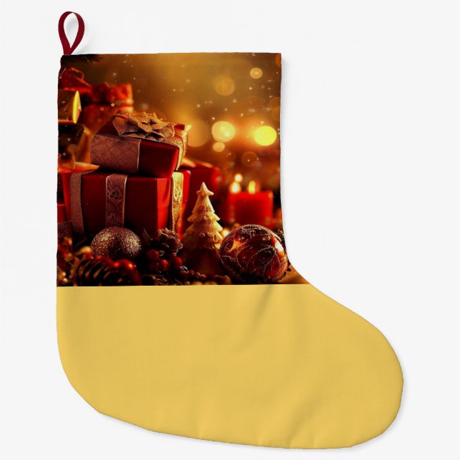 Christmas Decorations 3 Large Christmas Stocking (Front)