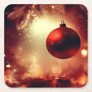 Christmas Decorations 5 Square Paper Coaster