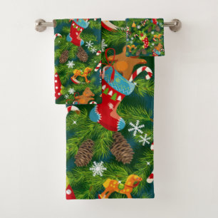 Christmas Decorations Bath Towel Set