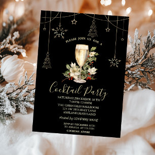 Christmas Decorations Champagne Christmas Party Invitation