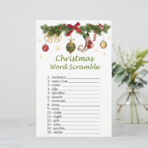 Christmas decorations christmas word scramble game