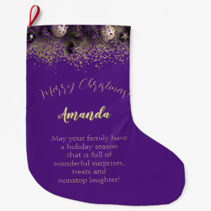 Christmas decorations in points personalised large christmas stocking