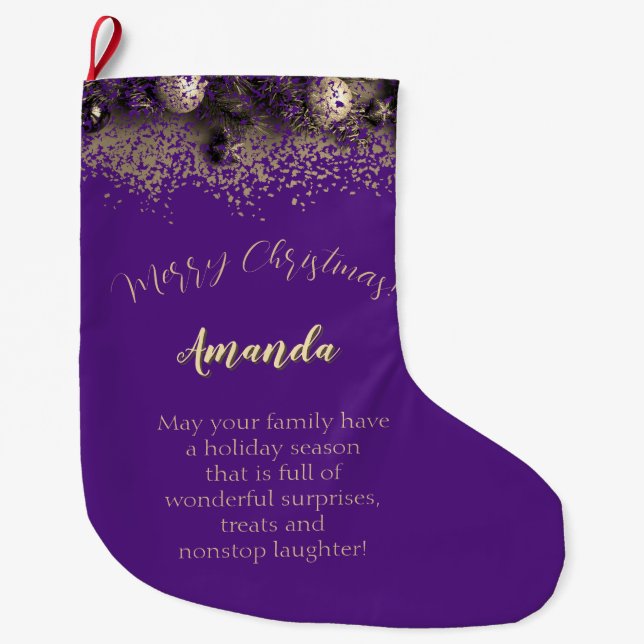 Christmas decorations in points personalised large christmas stocking (Front)