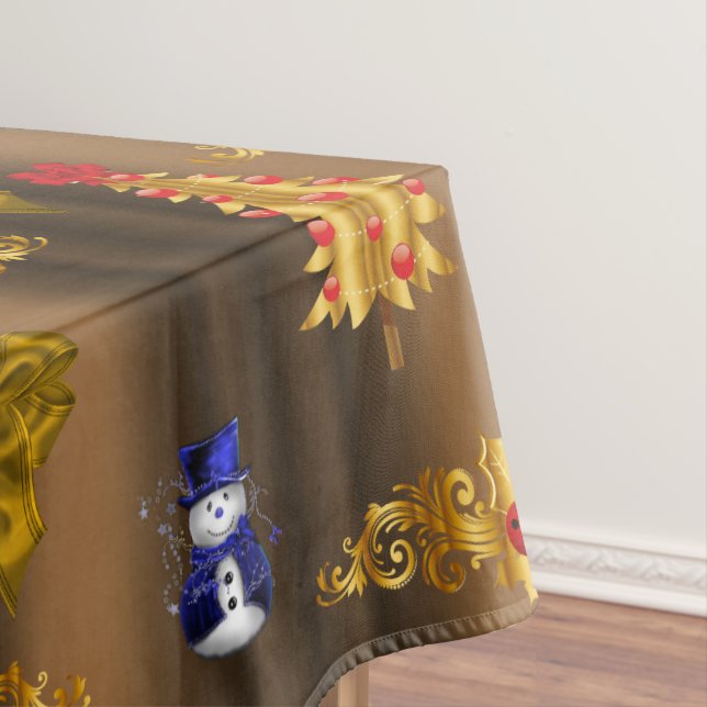 Christmas Decorations on Bronze Tablecloth (In Situ)