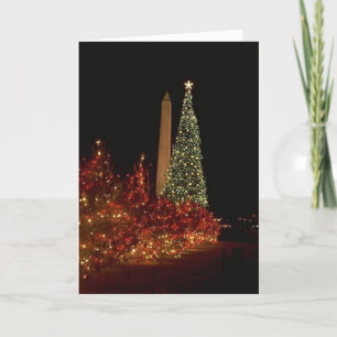 Christmas decorations on the Washington DC  Mall Holiday Card