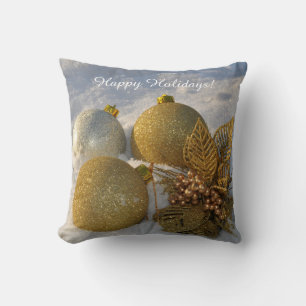 Christmas Decorations optional text throw pillow