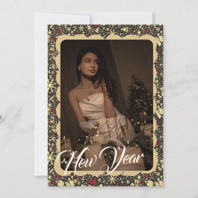 Christmas decorations photo frame Holiday Card (Front)