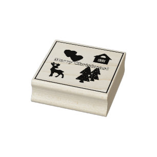 Christmas decorations rubber stamp
