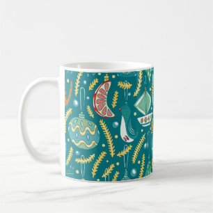 Christmas decorations seamless pattern. Bright col Coffee Mug
