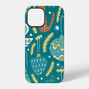 Christmas decorations seamless pattern. Bright col iPhone 12 Case