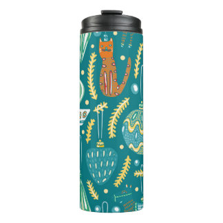 Christmas decorations seamless pattern. Bright col Thermal Tumbler