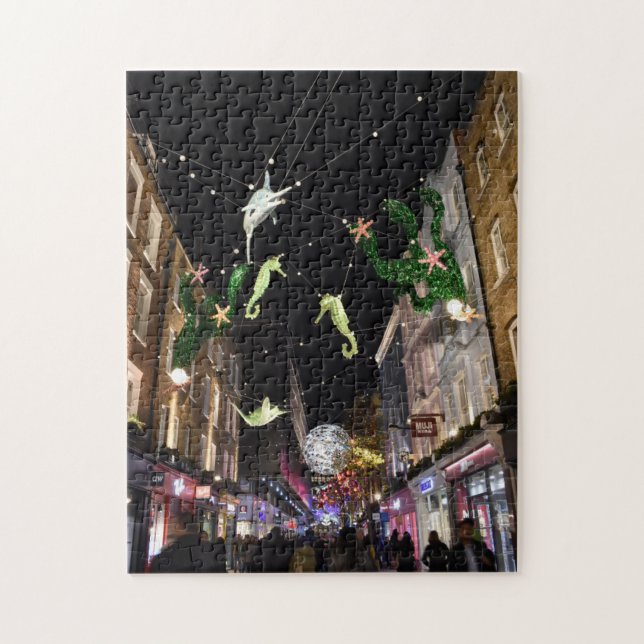 Christmas Decorations, SoHo, London UK Jigsaw Puzzle (Vertical)