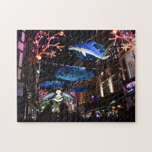 Christmas Decorations, SoHo, London UK Jigsaw Puzzle (Horizontal)