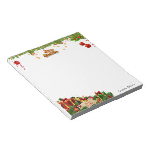 Christmas Decorations with Red and Gold Balls  Notepad