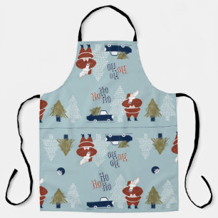 Christmas Decorative Elements Seamless Vintage Apron