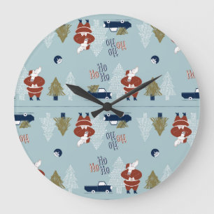 Christmas Decorative Elements Seamless Vintage Large Clock
