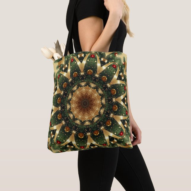 Christmas Decorative Holiday Tote Bag (Close Up)