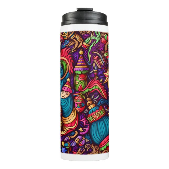 Christmas Decorative Pattern Thermal Tumbler  (Front)