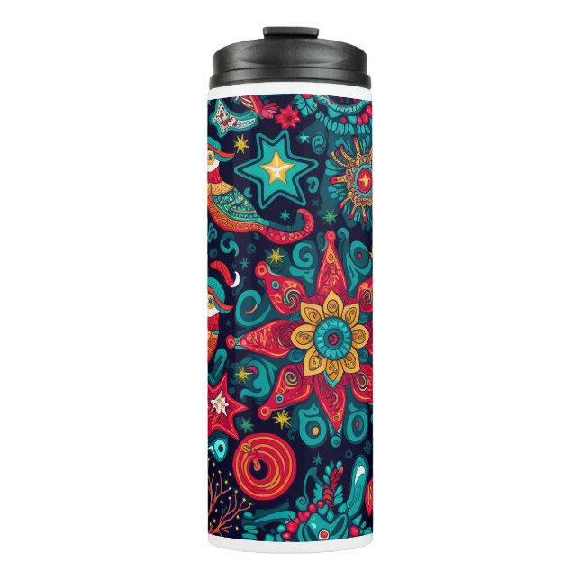Christmas Decorative Pattern Thermal Tumbler  (Front)