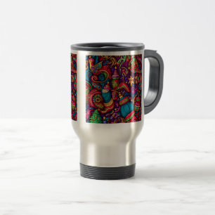 Christmas Decorative Pattern Travel/Commuter Mug, Travel Mug