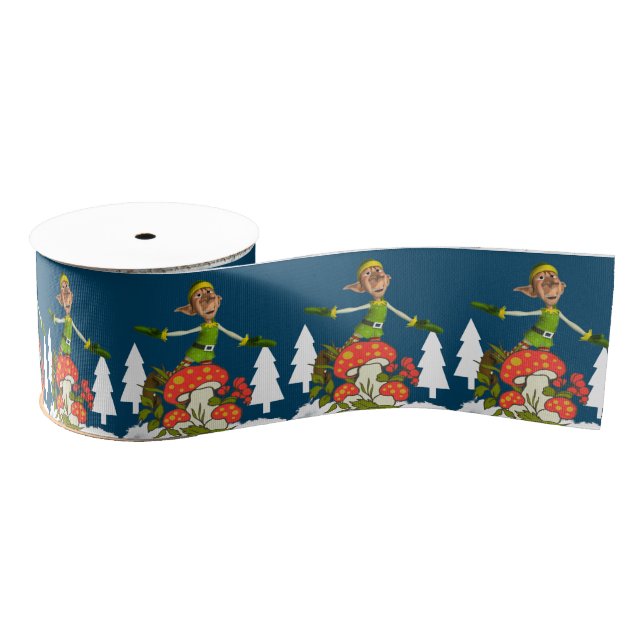 Christmas Decorative Ribbon, Elf  Grosgrain Ribbon (Spool)