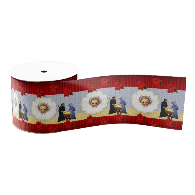 Christmas Decorative Ribbon, Jesus Christ Grosgrain Ribbon (Spool)